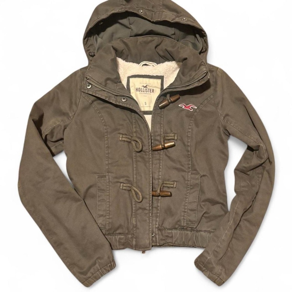Y2K Vintage Hollister Khaki Green Duffle Jacket Size Small Bella Swan